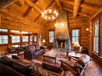 Corkins Lodge Log House Cabin Living Room